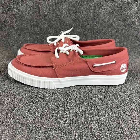 Timberland Mylo Bay Lace Up Shoes Red Casual Canvas Mens Size 9.5 - Picture 1 of 8